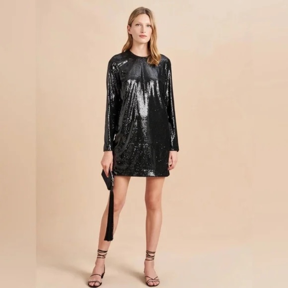 La Ligne Soirée Black Sequin Dress